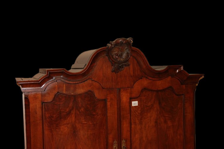 Buffet Trumeau Hollandais Du XVIIIe Siècle De Style Chippendale En Bois De Noyer-photo-3