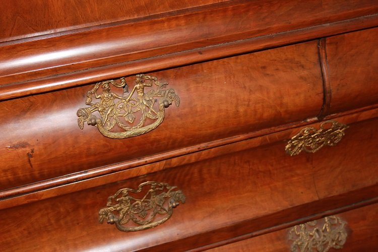 Buffet Trumeau Hollandais Du XVIIIe Siècle De Style Chippendale En Bois De Noyer-photo-4