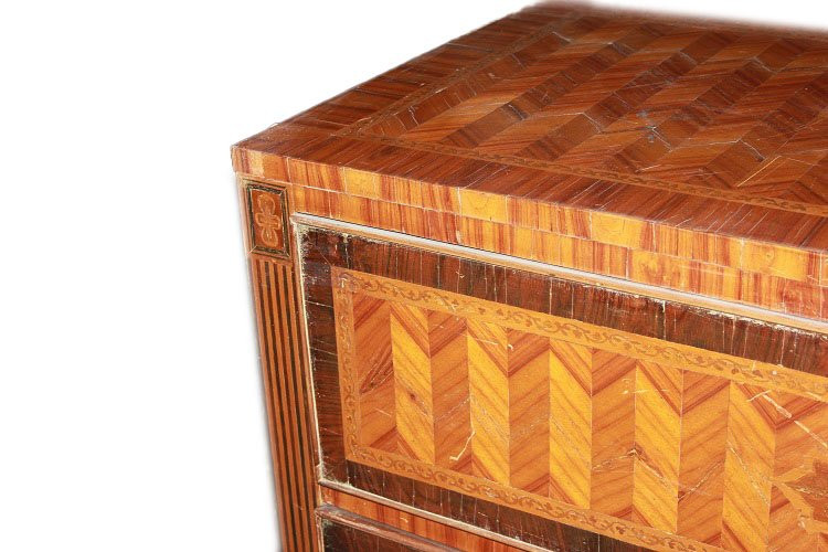 Magnificent Italian Piedmontese Chest Of Drawers From The Second Half Of The 1700s In Louis XVI-photo-2