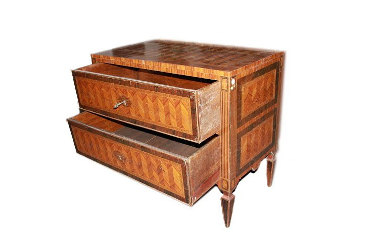 Magnificent Italian Piedmontese Chest Of Drawers From The Second Half Of The 1700s In Louis XVI-photo-2