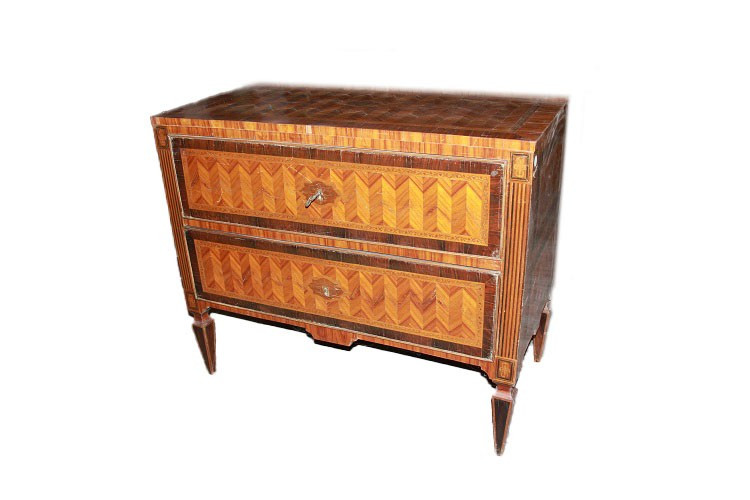 Magnificent Italian Piedmontese Chest Of Drawers From The Second Half Of The 1700s In Louis XVI