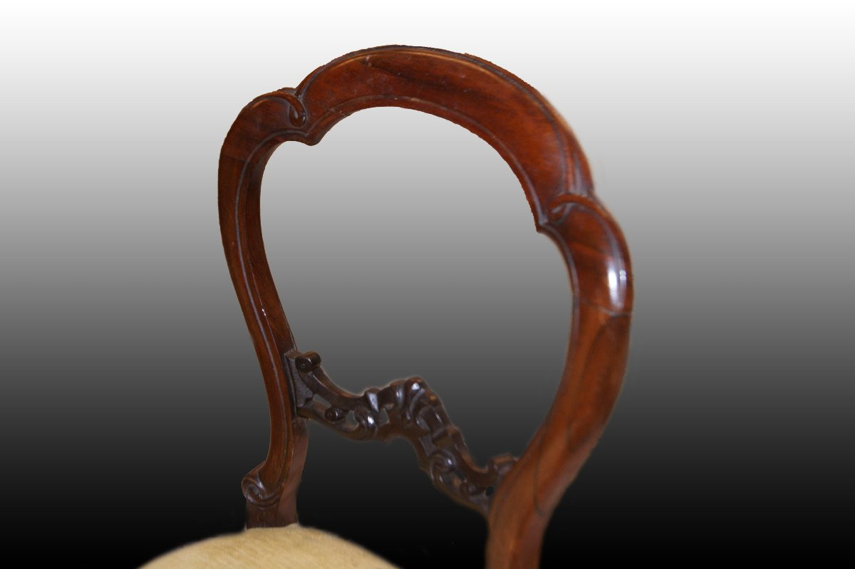 Group Of 4 Very Elegant French Chairs From The Second Half Of The 1800s, Louis Philippe Style, -photo-3