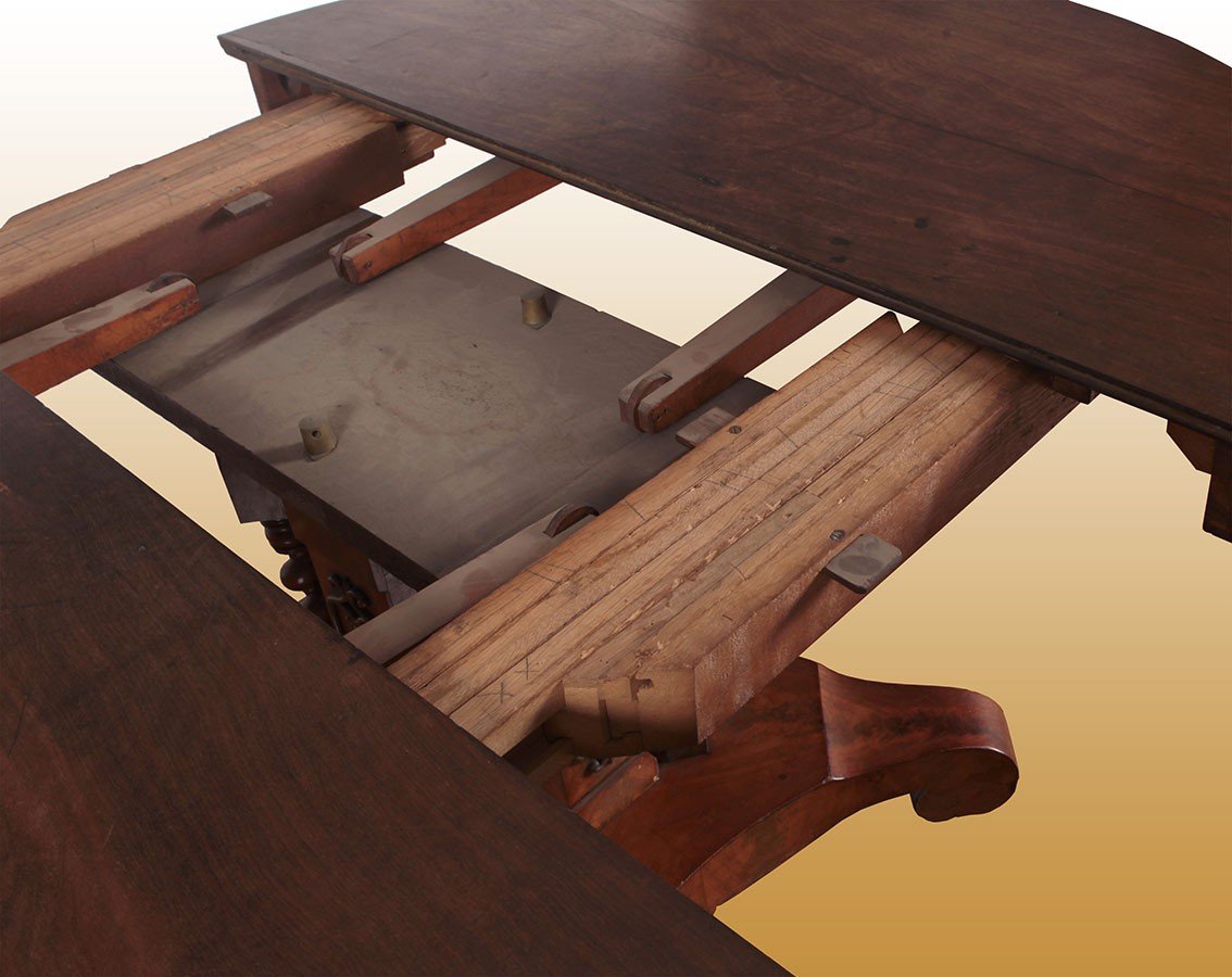 Table Circulaire Extensible En Acajou Des Années 1800, Style Carlo X-photo-3