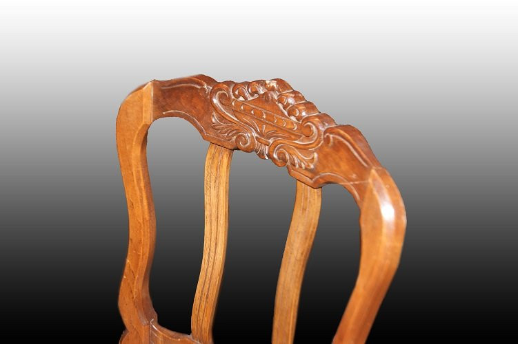 Set Of 6 French Chairs From The Late 1800s, Provençal Style, Made Of Oak Wood-photo-3