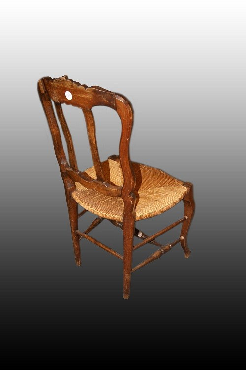 Set Of 6 French Chairs From The Late 1800s, Provençal Style, Made Of Oak Wood-photo-1