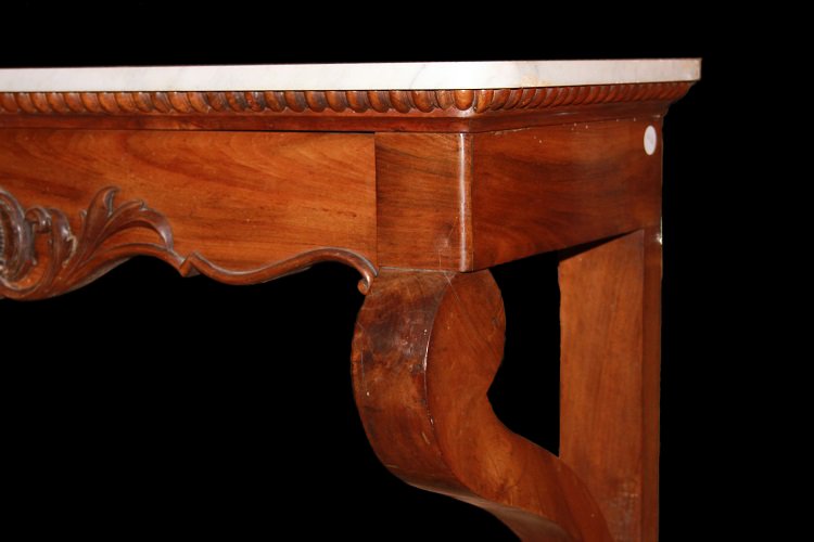 French Console From The Second Half Of The 19th Century, Louis Philippe Style, Made Of Figured -photo-4
