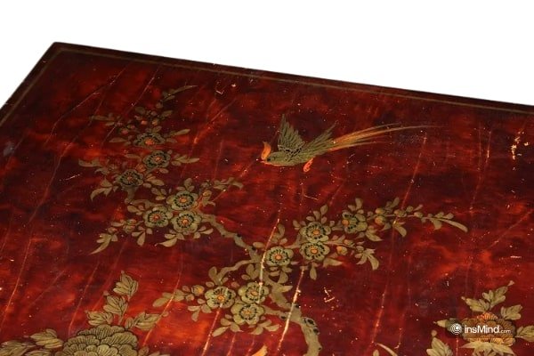 Petite Table Basse Chinoise Du Début Des Années 1900 Ornée De Peintures-photo-1