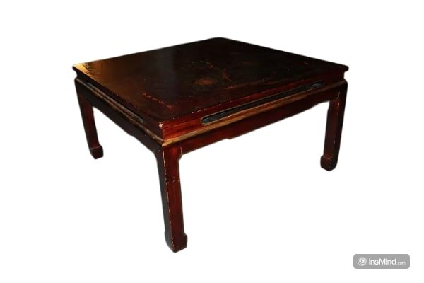 Petite Table Basse Chinoise Du Début Des Années 1900 Ornée De Peintures-photo-2