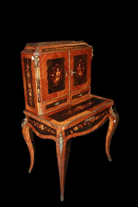 French Credenza Cabinet From The First Half Of The 1800s, Louis XV Style, Crafted In Rosewood -photo-2