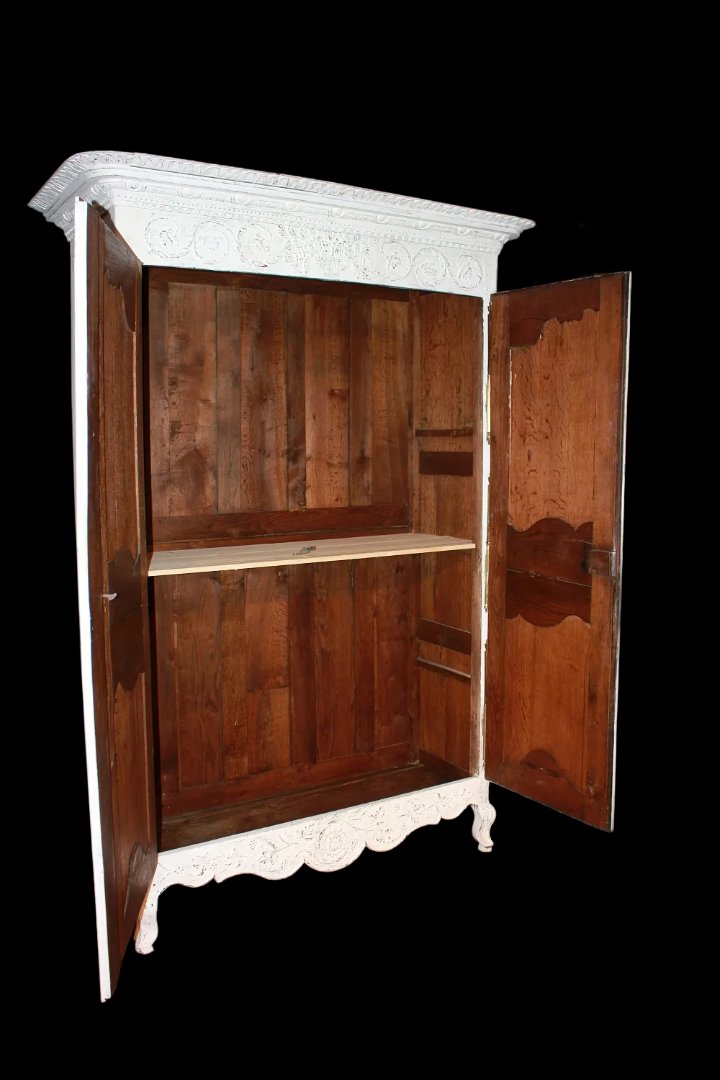 Armoire Française Normande à 2 Portes Avec Motifs De Sculpture En Noyer-photo-4