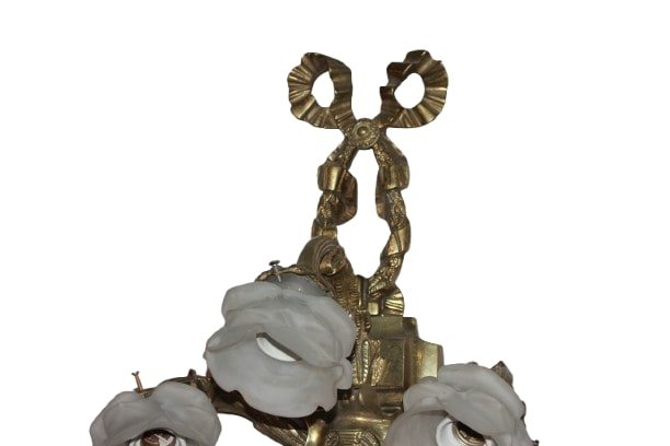 Pair Of Late 19th Century French Bronze Wall Sconces – Louis XVI Style-photo-2
