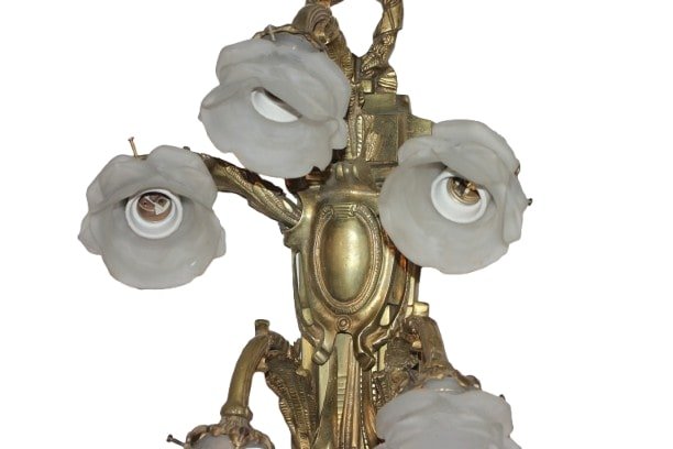 Pair Of Late 19th Century French Bronze Wall Sconces – Louis XVI Style-photo-3