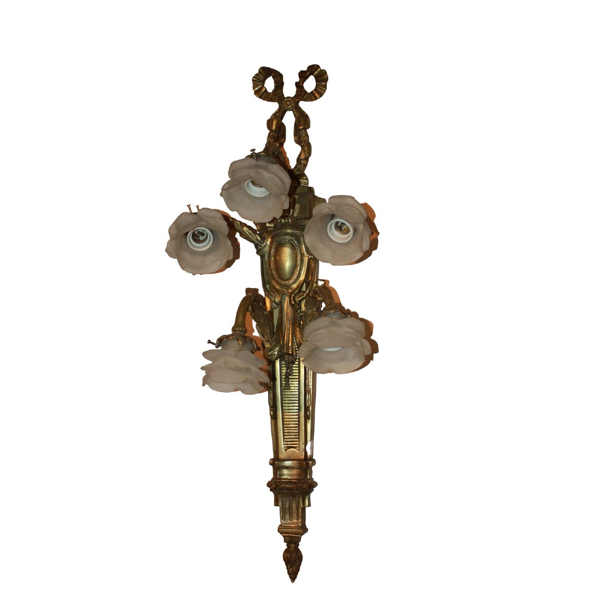 Pair Of Late 19th Century French Bronze Wall Sconces – Louis XVI Style