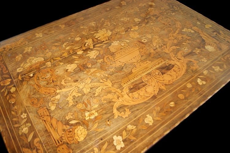 Rectangular Coffee Table, Dutch From The Late 1700s, In Walnut. It Has 1 Drawer Under The Top, -photo-3