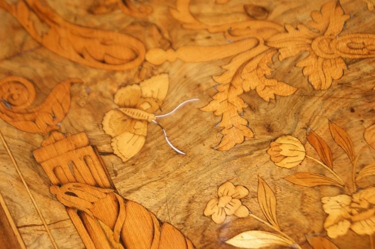 Rectangular Coffee Table, Dutch From The Late 1700s, In Walnut. It Has 1 Drawer Under The Top, -photo-2