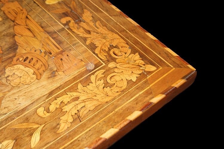 Rectangular Coffee Table, Dutch From The Late 1700s, In Walnut. It Has 1 Drawer Under The Top, -photo-5