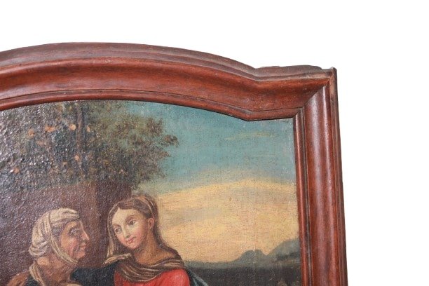Huile sur toile française – Fin XVIIIe siècle – Vierge Marie avec Sainte Anne-photo-4