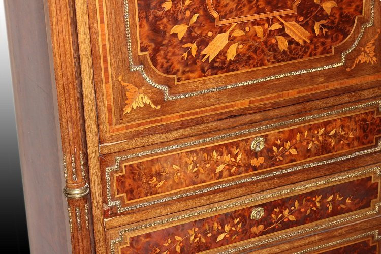 Beautiful French Secretaire From The Second Half Of The 1800s, Napoleonic III Style, Made Of Ma-photo-1