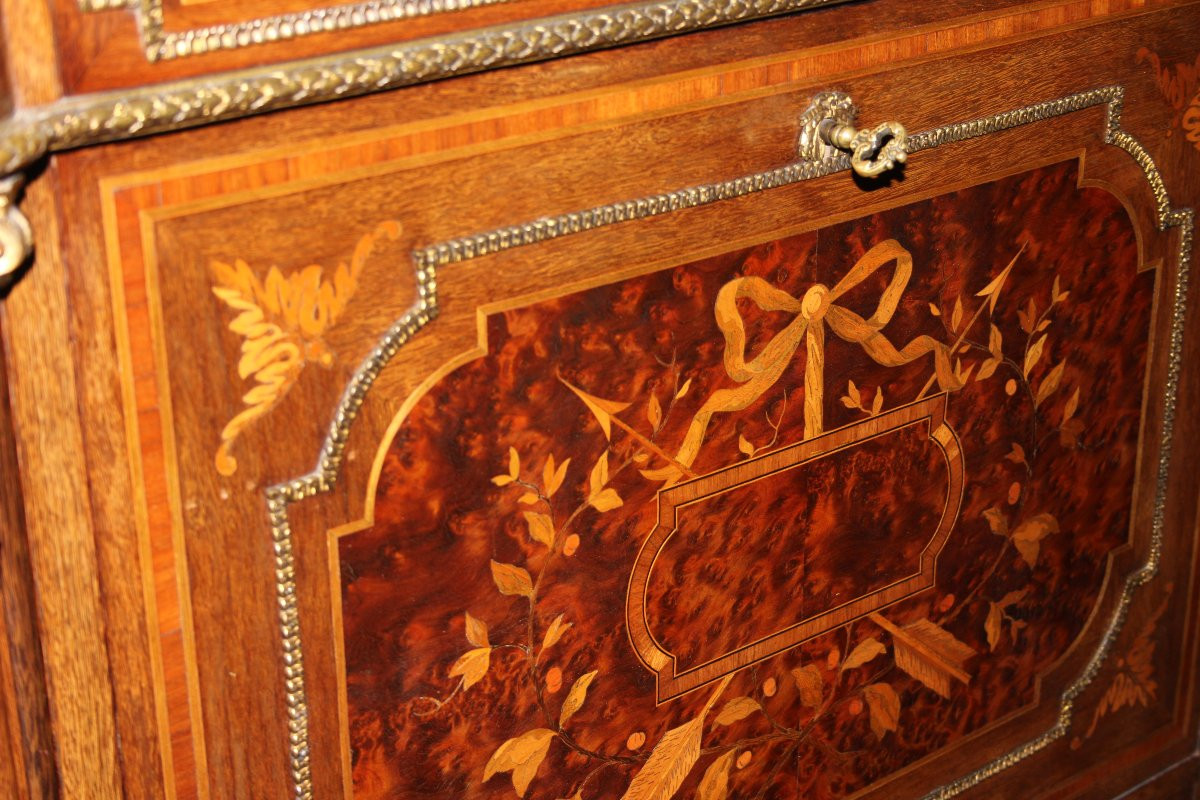 Beautiful French Secretaire From The Second Half Of The 1800s, Napoleonic III Style, Made Of Ma-photo-2