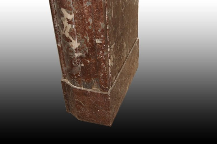 Small French Fireplace From The Second Half Of The 1800s, In The Empire Style, Made Of Red Fren-photo-4