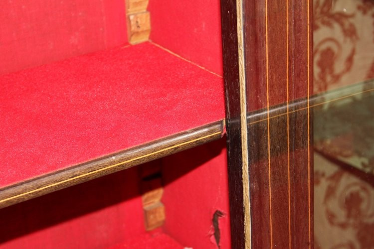French Bookcase Display Cabinet From The Second Half Of The 1800s, In Carlo X Style-photo-4