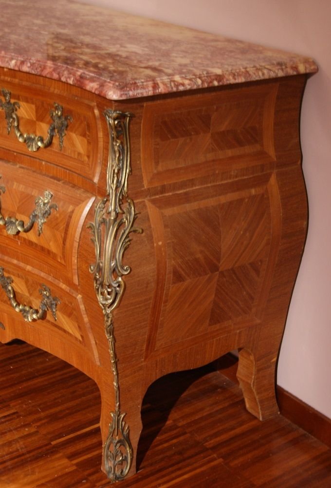 French Chest Of Drawers From The Second Half Of The 1800s, Regency Style, In Rosewood-photo-3