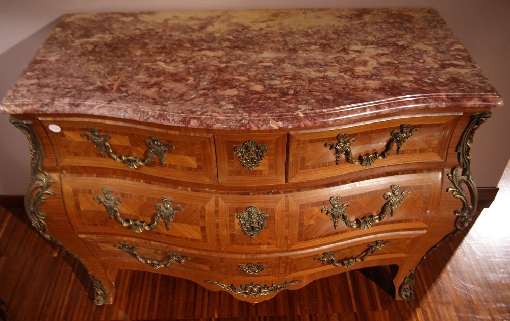 French Chest Of Drawers From The Second Half Of The 1800s, Regency Style, In Rosewood-photo-4