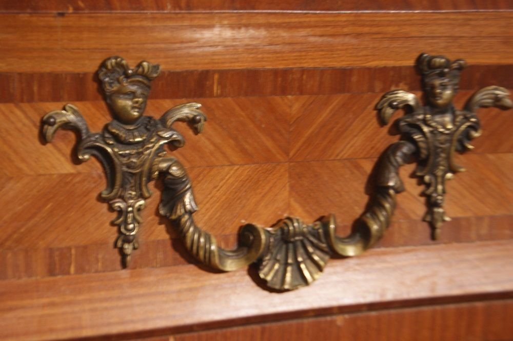 French Chest Of Drawers From The Second Half Of The 1800s, Regency Style, In Rosewood-photo-2