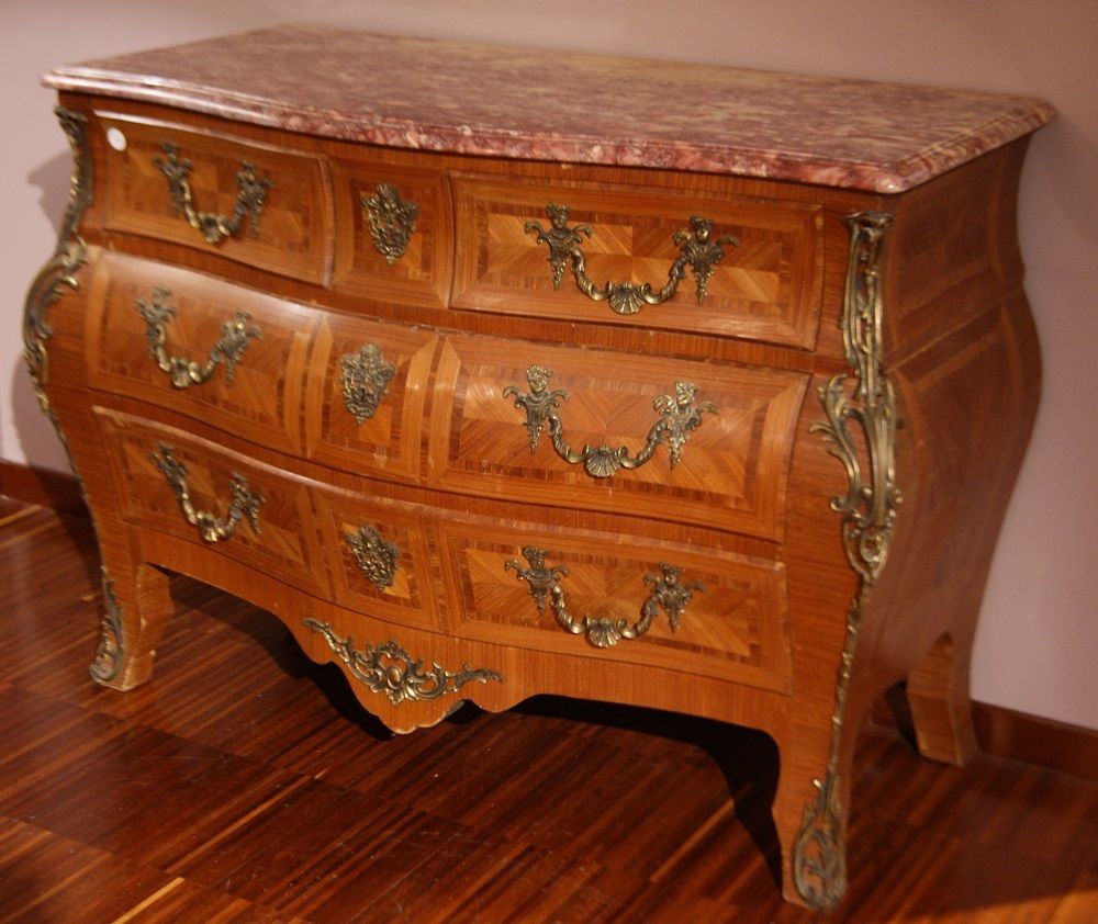 French Chest Of Drawers From The Second Half Of The 1800s, Regency Style, In Rosewood