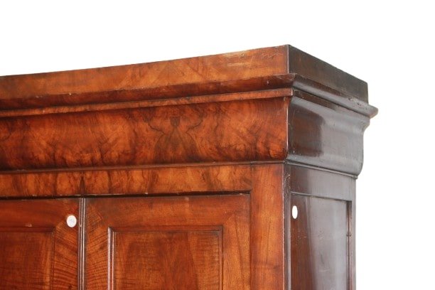 Armoire française Louis Philippe en noyer flammé – XIXe siècle-photo-2