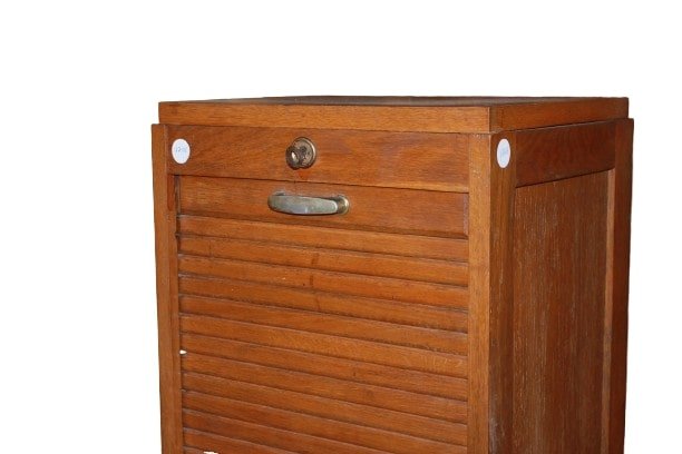 Meuble à documents français à rideau en chêne – Début XXe siècle-photo-2