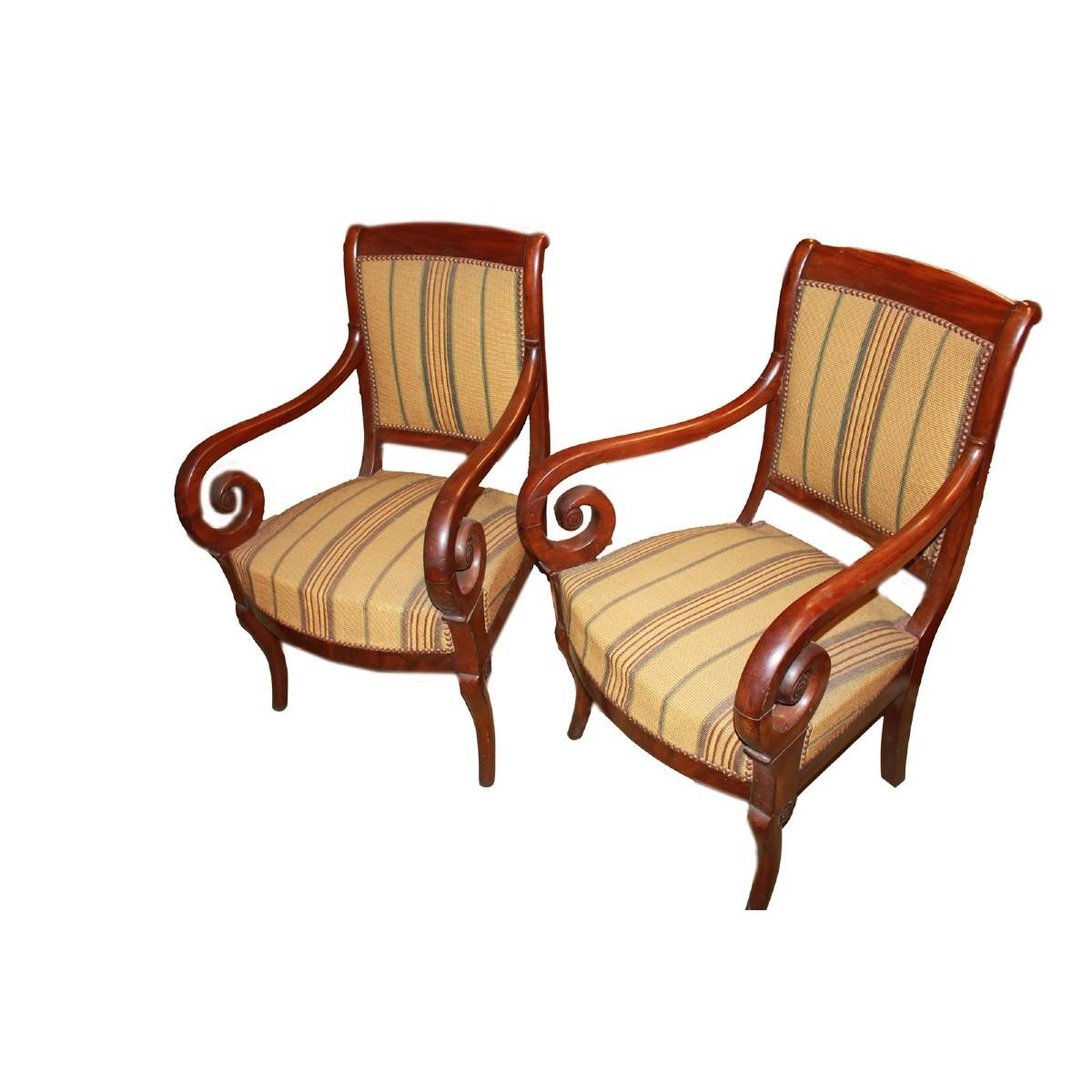 Paire de fauteuils français en acajou – Style Directoire – XIXe siècle