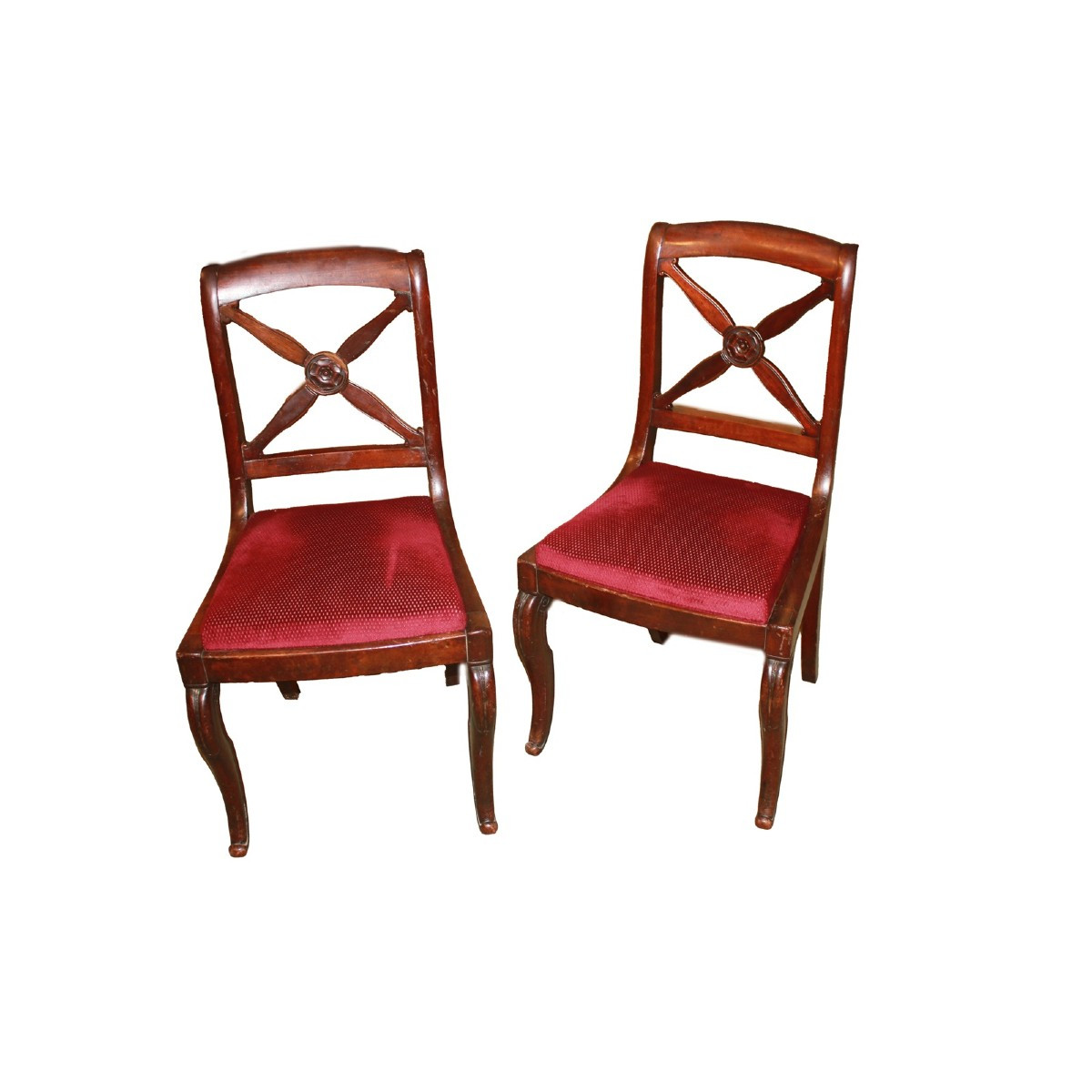 Paire de chaises françaises en acajou – Style Directoire – XIXe siècle