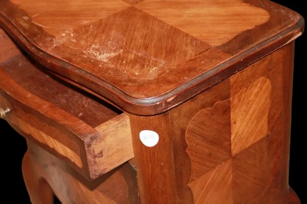 Pair Of French Masculine-feminine Bedside Tables From The Late 1800s, Transition Style-photo-4