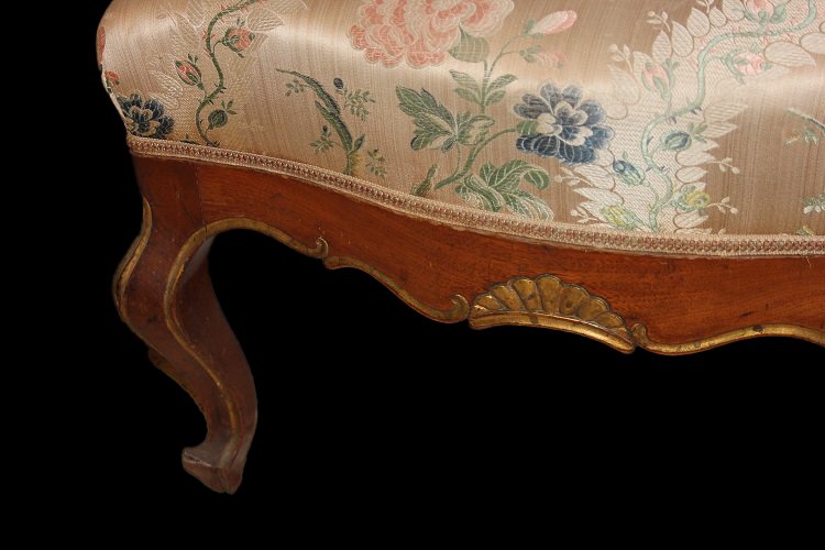 Pair Of French Armchairs From The Second Half Of The 1800s, Louis XV Style, In Cherry Wood-photo-1