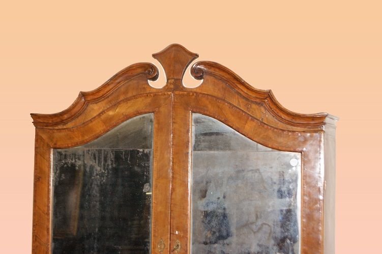 Italian Overmantel From The Early 1700s, Louis XV Style, In Walnut-photo-2