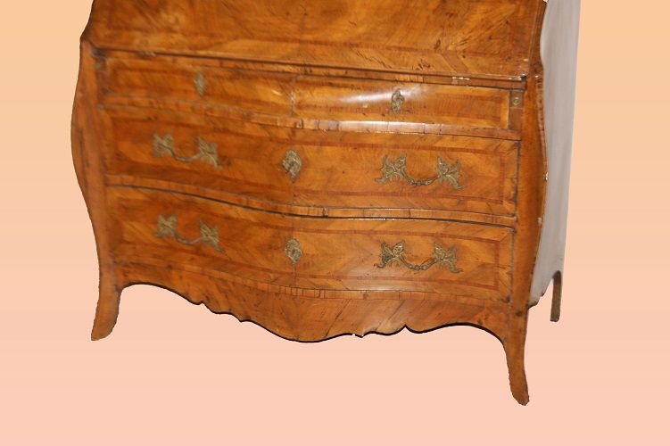 Italian Overmantel From The Early 1700s, Louis XV Style, In Walnut-photo-3