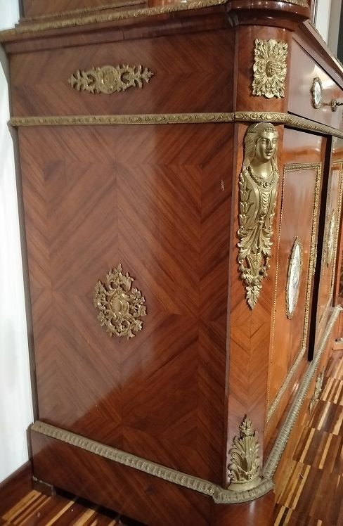 Gorgeous French Display Cabinet, Double-bodied, From The First Half Of The 19th Century-photo-4