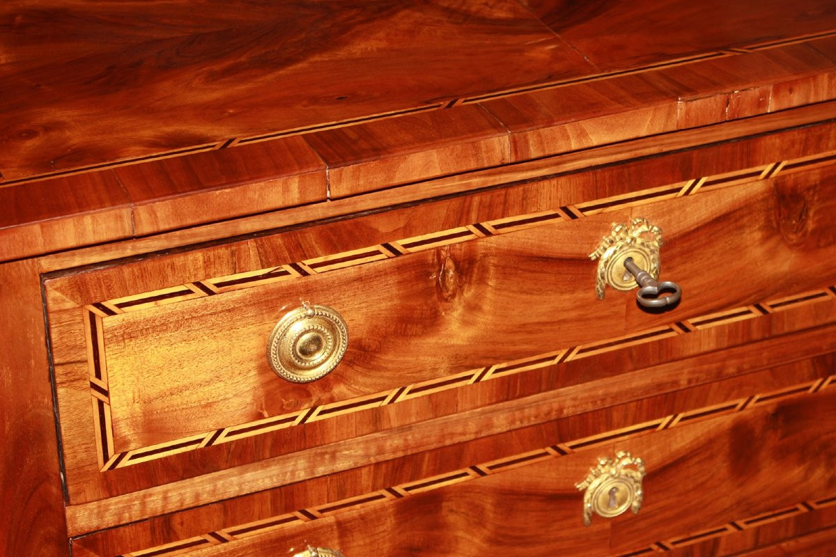 Small French Louis XVI Style Chest Of Drawers In Walnut – Early 19th Century-photo-2