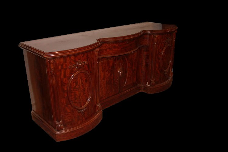Large English Victorian-style Sideboard Credenza From The Second Half Of The 19th Century, Made-photo-2