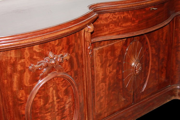 Large English Victorian-style Sideboard Credenza From The Second Half Of The 19th Century, Made-photo-3