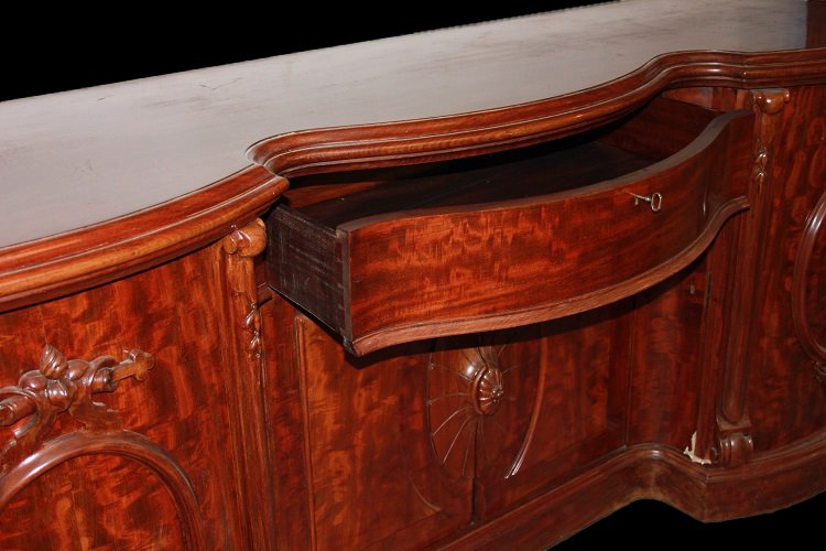 Large English Victorian-style Sideboard Credenza From The Second Half Of The 19th Century, Made-photo-4