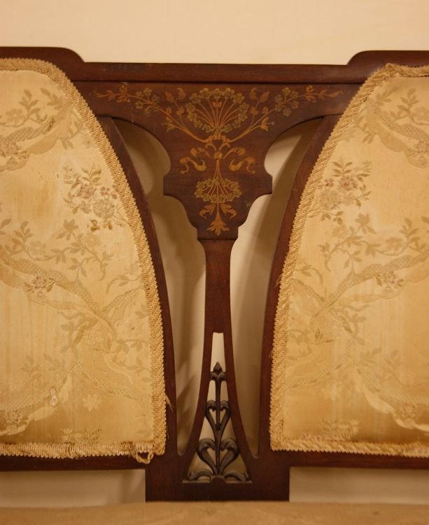 English Loveseat From The Second Half Of The 19th Century, Victorian Style, Made Of Mahogany Wo-photo-3