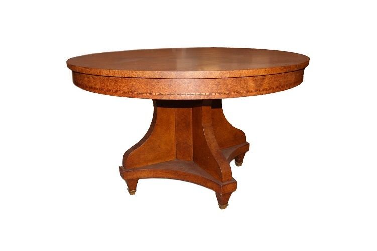 Table De Style Empire Autrichien Du XIXe Siècle En Bruyère d'érables 1800-photo-2