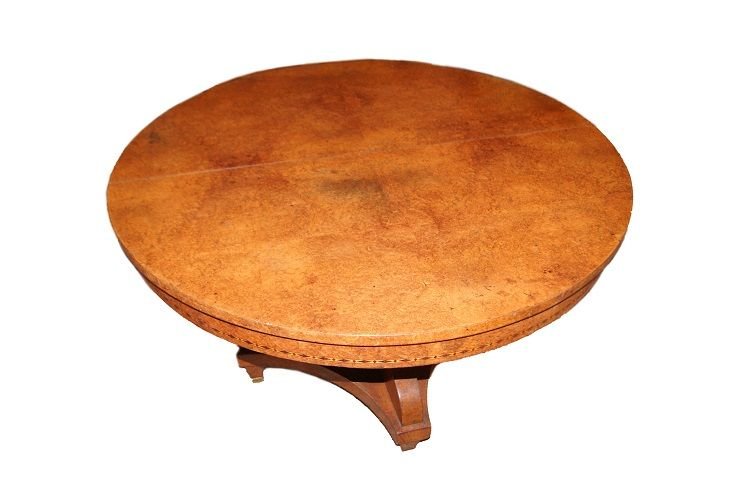 Table De Style Empire Autrichien Du XIXe Siècle En Bruyère d'érables 1800-photo-3