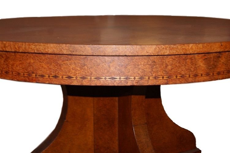 Table De Style Empire Autrichien Du XIXe Siècle En Bruyère d'érables 1800-photo-4