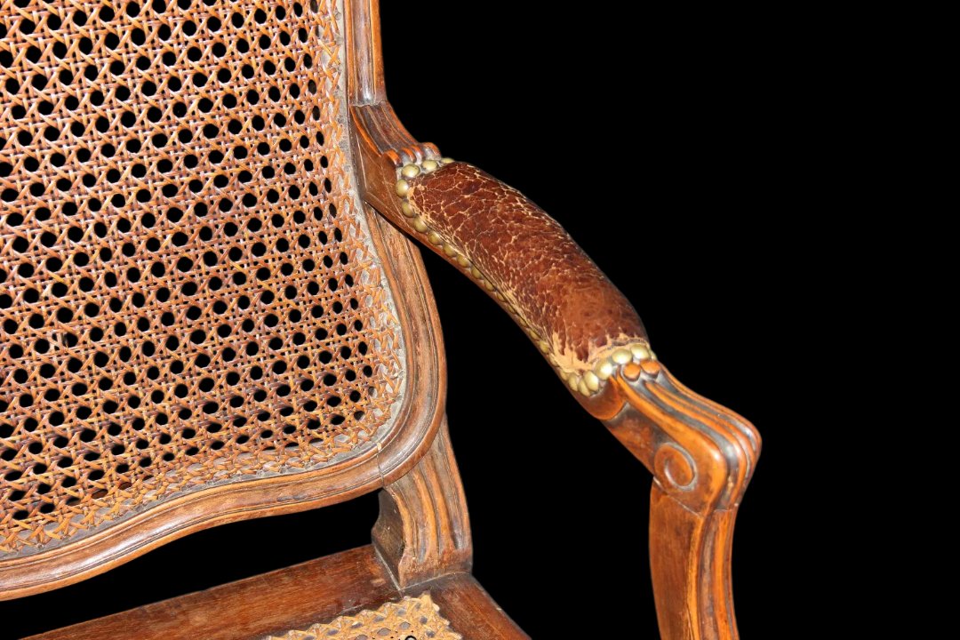 Paire De Fauteuils Français Du XIXe Siècle En Paille-photo-4