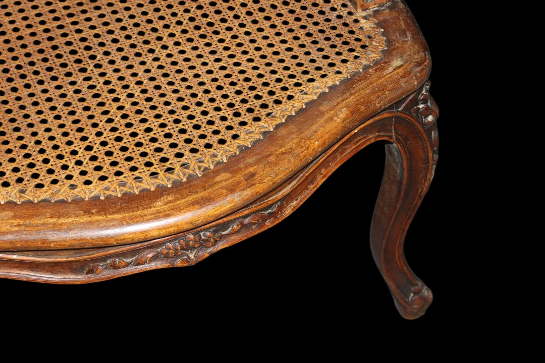 Paire De Fauteuils Français Du XIXe Siècle En Paille-photo-1