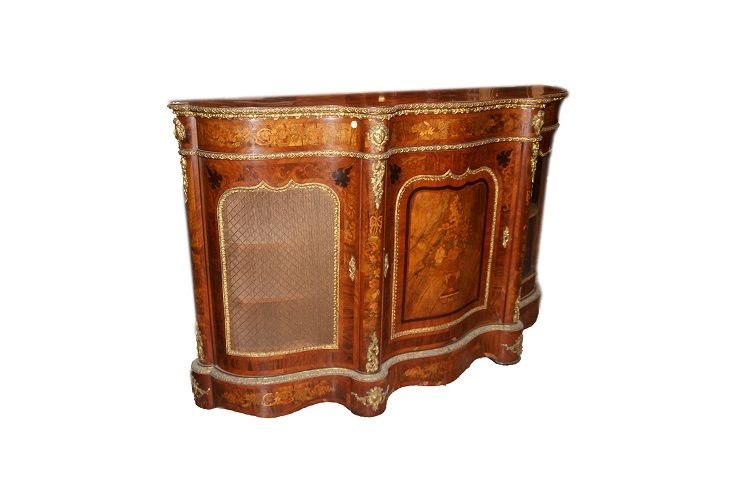 Enfilade Hollandaise De Style Louis XV En Noyer Et En Racine d'Arbre Du Début Des Années 1800 -photo-2