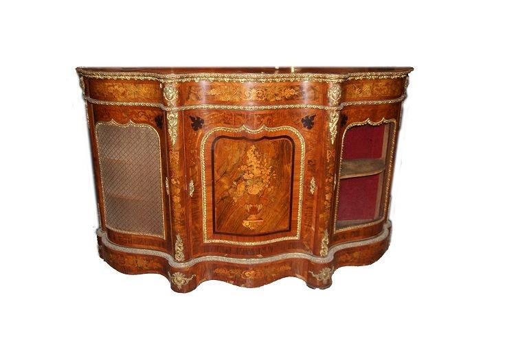 Enfilade Hollandaise De Style Louis XV En Noyer Et En Racine d'Arbre Du Début Des Années 1800 